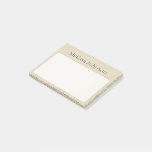Personalisierter Soft-Sand-Minimal Post-it Klebezettel (angewinkelt)