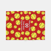 Personalisierter Softball bedeckt niedliche Fleecedecke (Vorderseite (Horizontal))