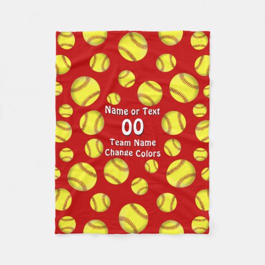 Personalisierter Softball bedeckt niedliche Fleecedecke (Vorderseite)