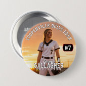 Personalisierter Softball-Foto-Button Button (Vorne & Hinten)