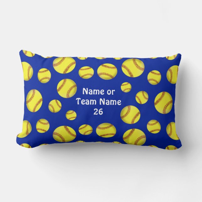 Personalisierter Softball-lumbales Kissen in Ihren (Vorderseite)