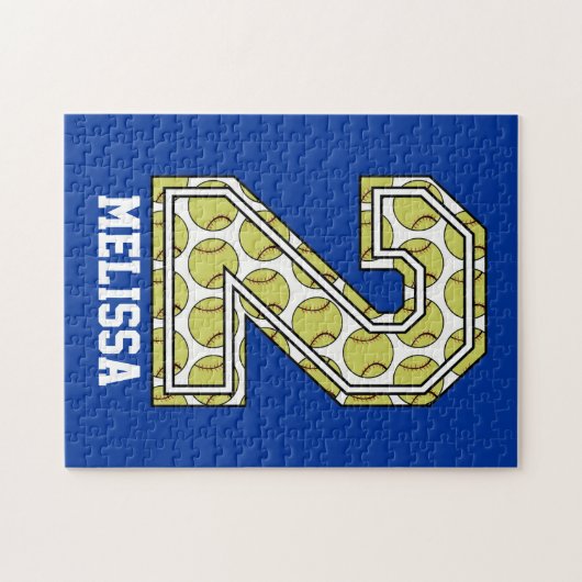 Personalisierter Softball Nr. 2 Puzzle (Horizontal)