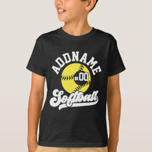 Personalisierter Softball-Spieler ADD NAME Retro-T T-Shirt