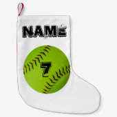 Personalisierter Softball-Strumpf Kleiner Weihnachtsstrumpf (Vorderseite)