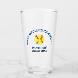 Personalisierter Softballspieler der Blue High Sch Glas