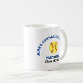 Personalisierter Softballspieler der Blue High Sch Kaffeetasse (VorderseiteRechts)