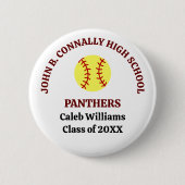 Personalisierter Softballspieler der Maroon High S Button (Vorderseite)