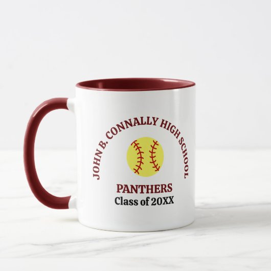 Personalisierter Softballspieler der Maroon High S Tasse (Links)