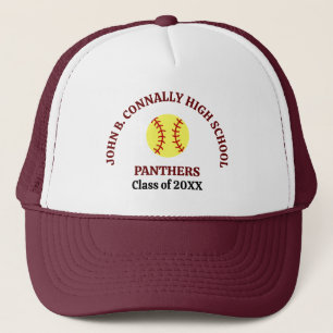 Personalisierter Softballspieler der Maroon High S Truckerkappe