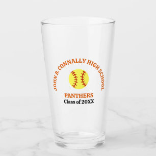 Personalisierter Softballspieler der Orange High S Glas