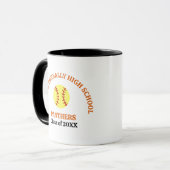 Personalisierter Softballspieler der Orange High S Tasse (Vorderseite Links)