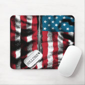 Personalisierter Soldat, Hund Tag USA - Flagge Mousepad (Mit Mouse)