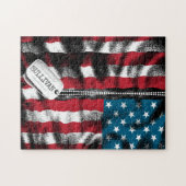 Personalisierter Soldat, Hund Tag USA - Flagge Puzzle (Horizontal)