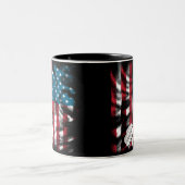 Personalisierter Soldat, Hund Tag USA - Flagge Zweifarbige Tasse (Mittel)