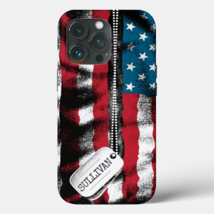 Personalisierter Soldat Hund Tags USA Flagge Case-Mate iPhone Hülle