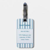 Personalisierter Sommer-Bad Mops Art Gepäckanhänger (Rückseite vertikal)