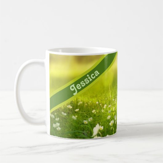 Personalisierter Sommer-Blume Kaffeetasse (Links)