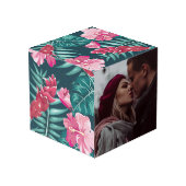 Personalisierter Sommer Exotic Blume Design Würfel (Rückseite Schrägansicht)