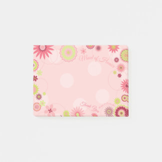 Personalisierter Sommer Floral Hübsch rosa Post-it Klebezettel