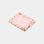 Personalisierter Sommer Floral Hübsch rosa Post-it Klebezettel (angewinkelt)