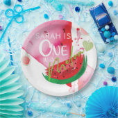 Personalisierter Sommer in Melon Niedlich Pappteller (Party)