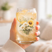 Personalisierter Sommer-Margeriten-Strauß mit Name Dosenglas