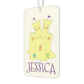 Personalisierter Sommer Sandburg Sandstrand Autolufterfrischer (Links)