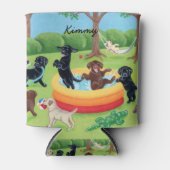 Personalisierter Sommer Spaß Labradors Malerei Dosenkühler (Vorderseite)