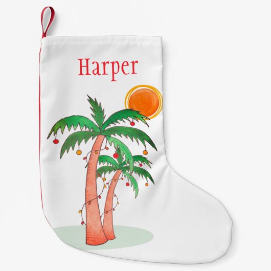 Personalisierter Sommer Weihnachten Strumpf Kleiner Weihnachtsstrumpf (Vorderseite)