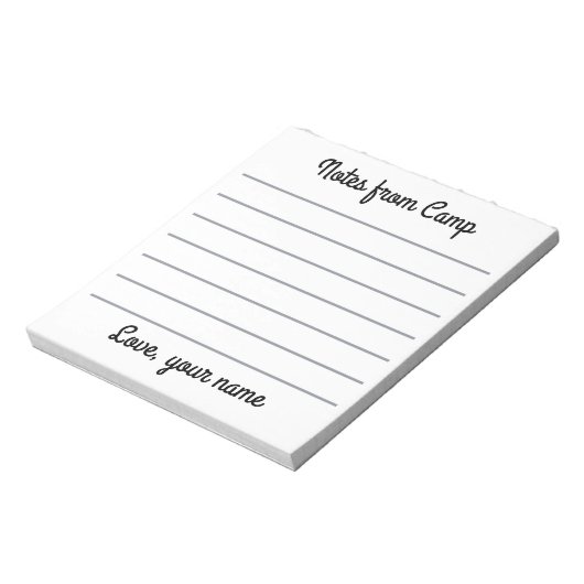 Personalisierter Sommercamp Notepad Notizblock (Rotiert)
