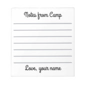 Personalisierter Sommercamp Notepad Notizblock (Vorderseite)
