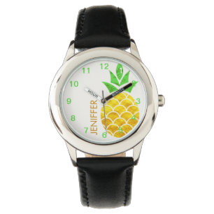 Personalisierter Sommerfoil Goldene Ananas  Armbanduhr