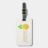Personalisierter Sommerfoil Goldene Ananas  Gepäckanhänger (Vorderseite vertikal)