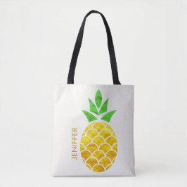 Personalisierter Sommerfoil Goldene Ananas  Tasche