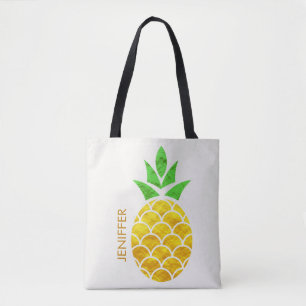 Personalisierter Sommerfoil Goldene Ananas  Tasche