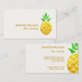 Personalisierter Sommerfoil Goldene Ananas Visitenkarte (Vorne/Hinten)
