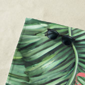 Personalisierter Sommerstrand mit rosa Leaf-Muster Strandtuch (Beispiel)