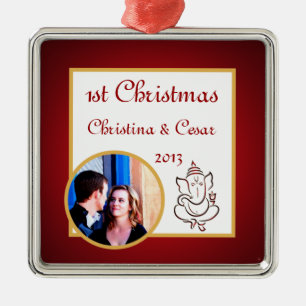 Personalisierter Sonderling Ganesha/Hindu Red Spir Ornament Aus Metall