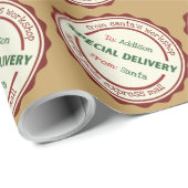 Personalisierter Sonderversand Santa's Workshop Geschenkpapier (Rolleneckpunkt)