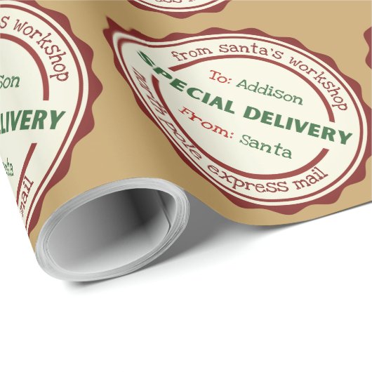 Personalisierter Sonderversand Santa's Workshop Geschenkpapier (Rolleneckpunkt)