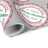 Personalisierter Sonderversand Santa's Workshop Geschenkpapier (Rolleneckpunkt)