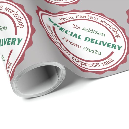 Personalisierter Sonderversand Santa's Workshop Geschenkpapier (Rolleneckpunkt)