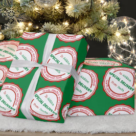 Personalisierter Sonderversand Santa's Workshop Geschenkpapier