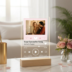 Personalisierter Song-Code Romantisches LED-Nachtl Acrylschild