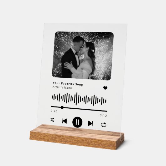 Personalisierter Song-Musikplayer Acrylschild (Winkel)