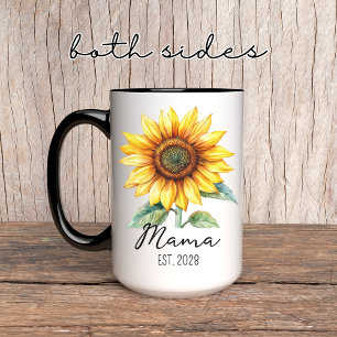 Personalisierter Sonnenblumen-Becher für Mama, Oma Tasse