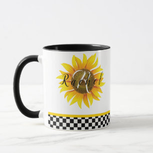 Personalisierter Sonnenblumen-Kaffeebecher Tasse