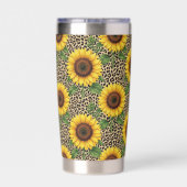 Personalisierter Sonnenblumen-Leopard 0,6l Thermob Thermobecher (Rückseite)