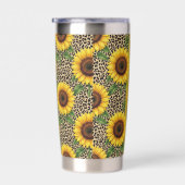 Personalisierter Sonnenblumen-Leopard 0,6l Thermob Thermobecher (Rechts)