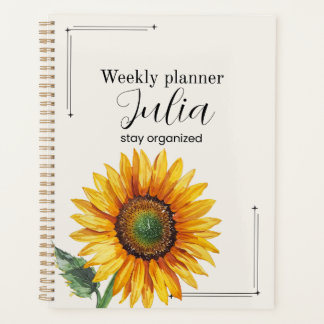 Personalisierter Sonnenblumen-Planer  Planer